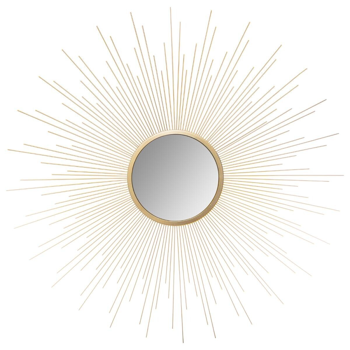 Miroir soleil bombé métal doré D70 cm