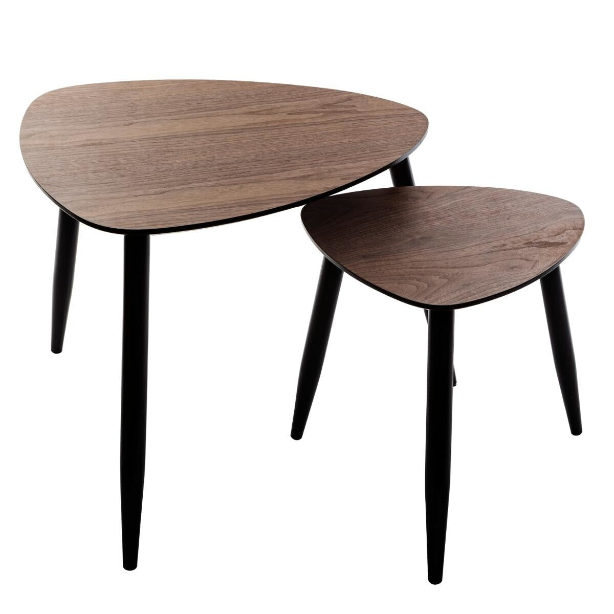Lot de 2 tables café gigognes Miléo noyer