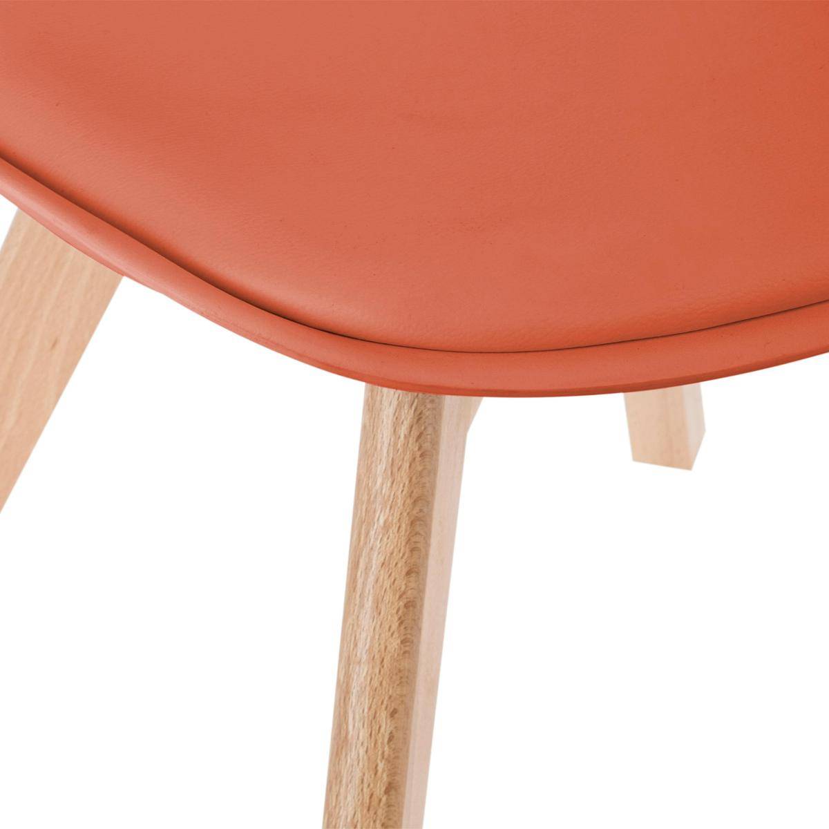 Chaise Baya polypropylène terracotta pieds hêtre
