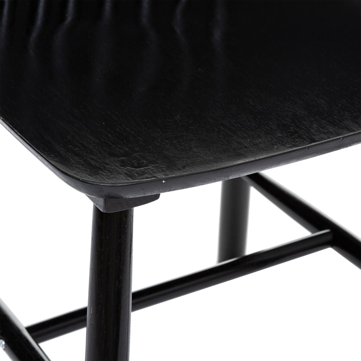 Chaise Isabel bois d'hévéa noir