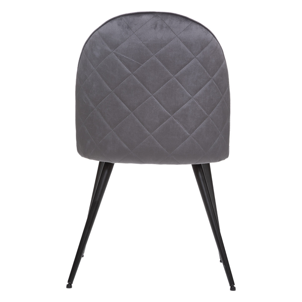 Chaise Slano velours pieds noirs gris