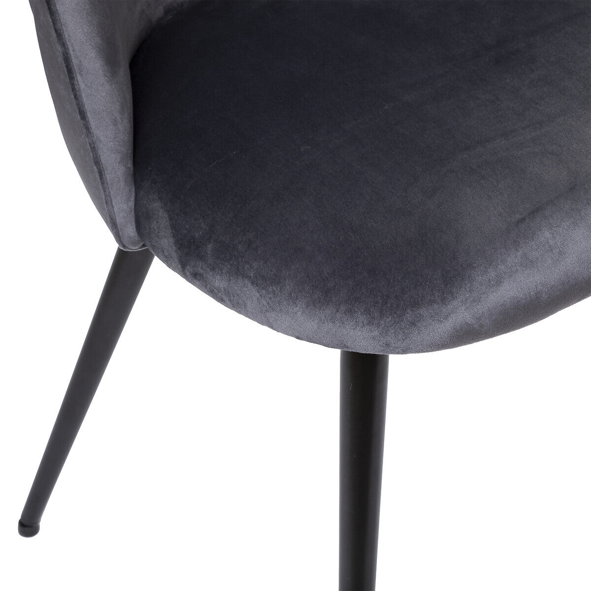 Chaise Slano velours pieds noirs gris