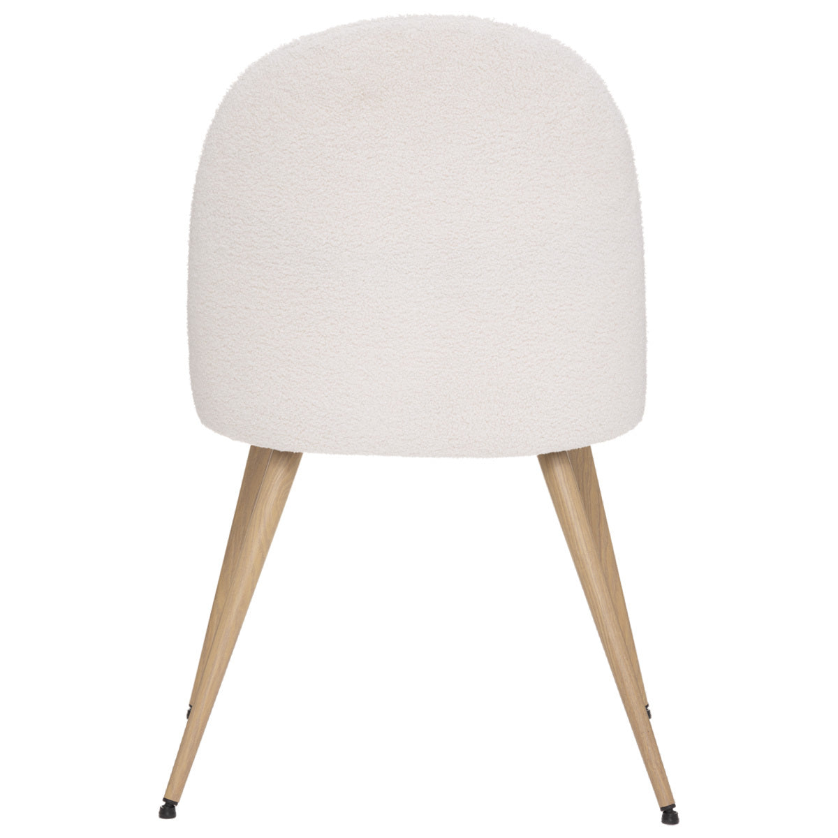 Chaise Slano bouclette blanche pieds imitation hêtre