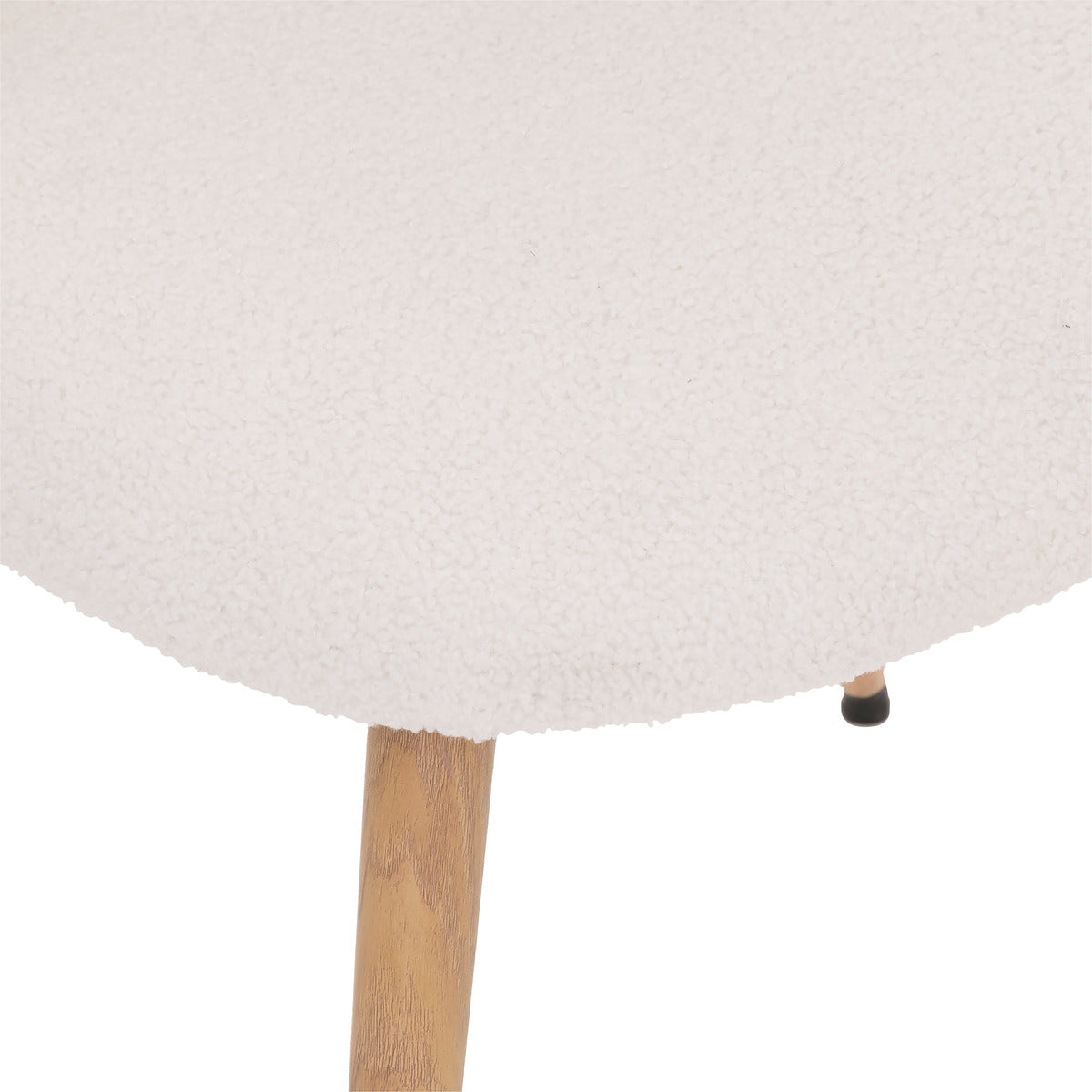 Chaise Slano bouclette blanche pieds imitation hêtre