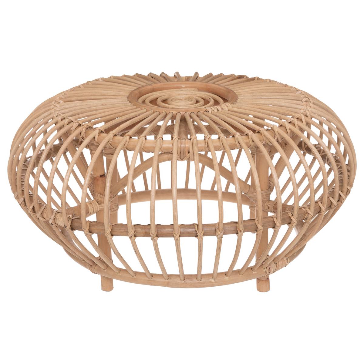 Table basse ronde Neta rotin naturel