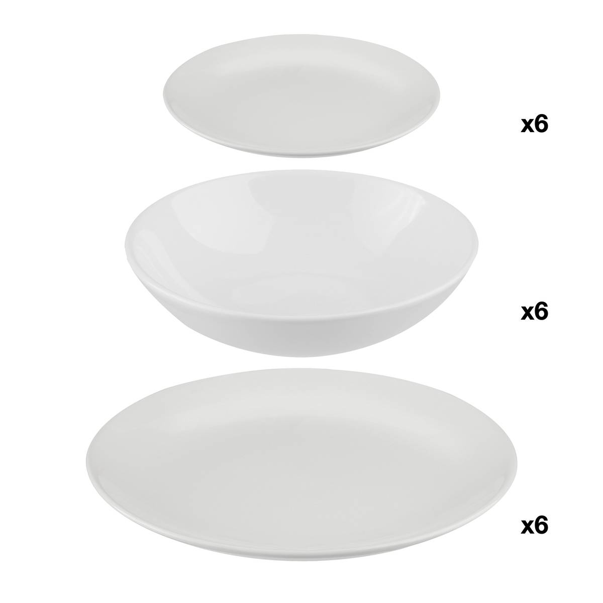Service de vaisselle 18 pièces Colorama blanc