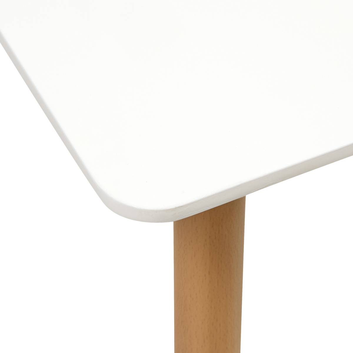 Table à dîner Roka 150 x 80 cm plateau blanc pieds bois