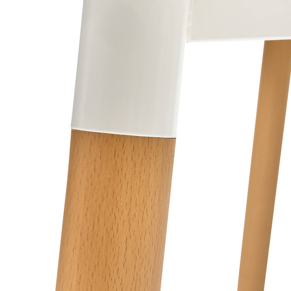 Table à dîner Roka 150 x 80 cm plateau blanc pieds bois