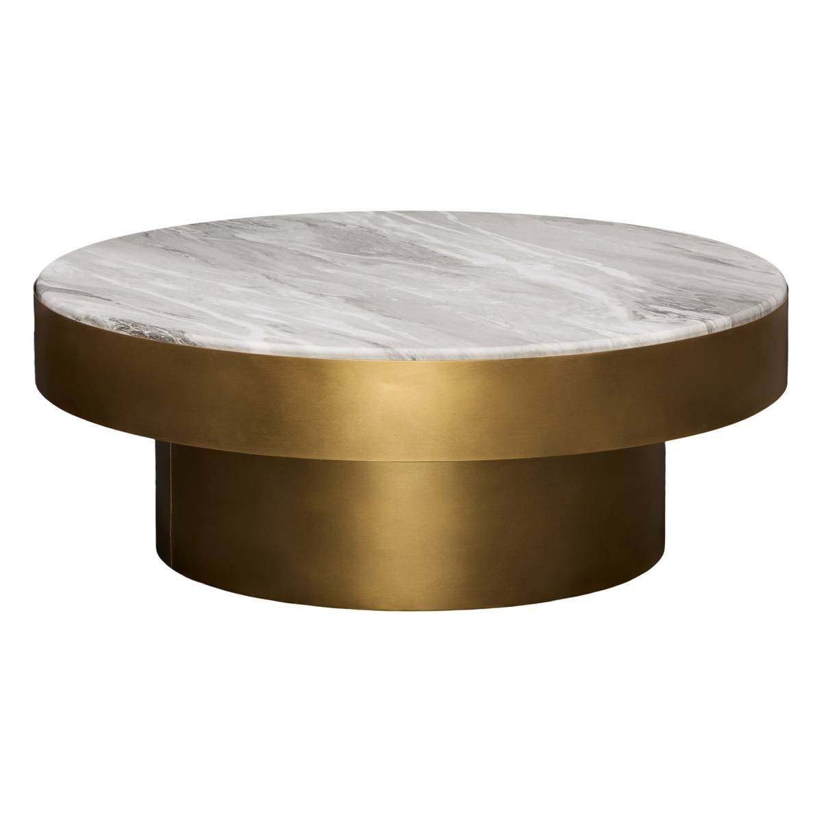Table basse Barrel Ø 80 cm métal doré