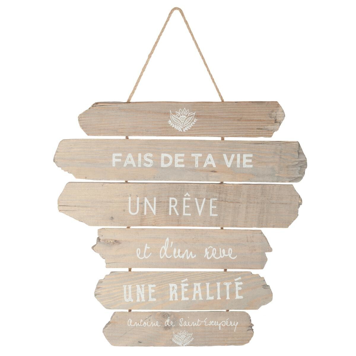 Déco murale Andy 28 x 38 cm bois assorti