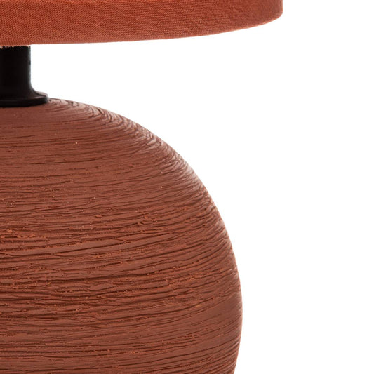 Lampe boule striée Timéo H. 25 cm céramique terracotta