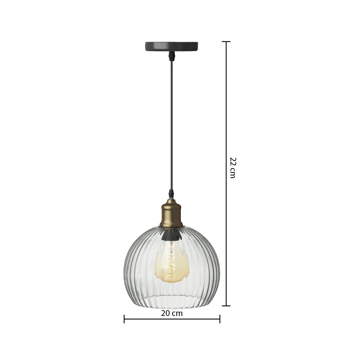 Suspension Laye diam. 20 cm verre transparent