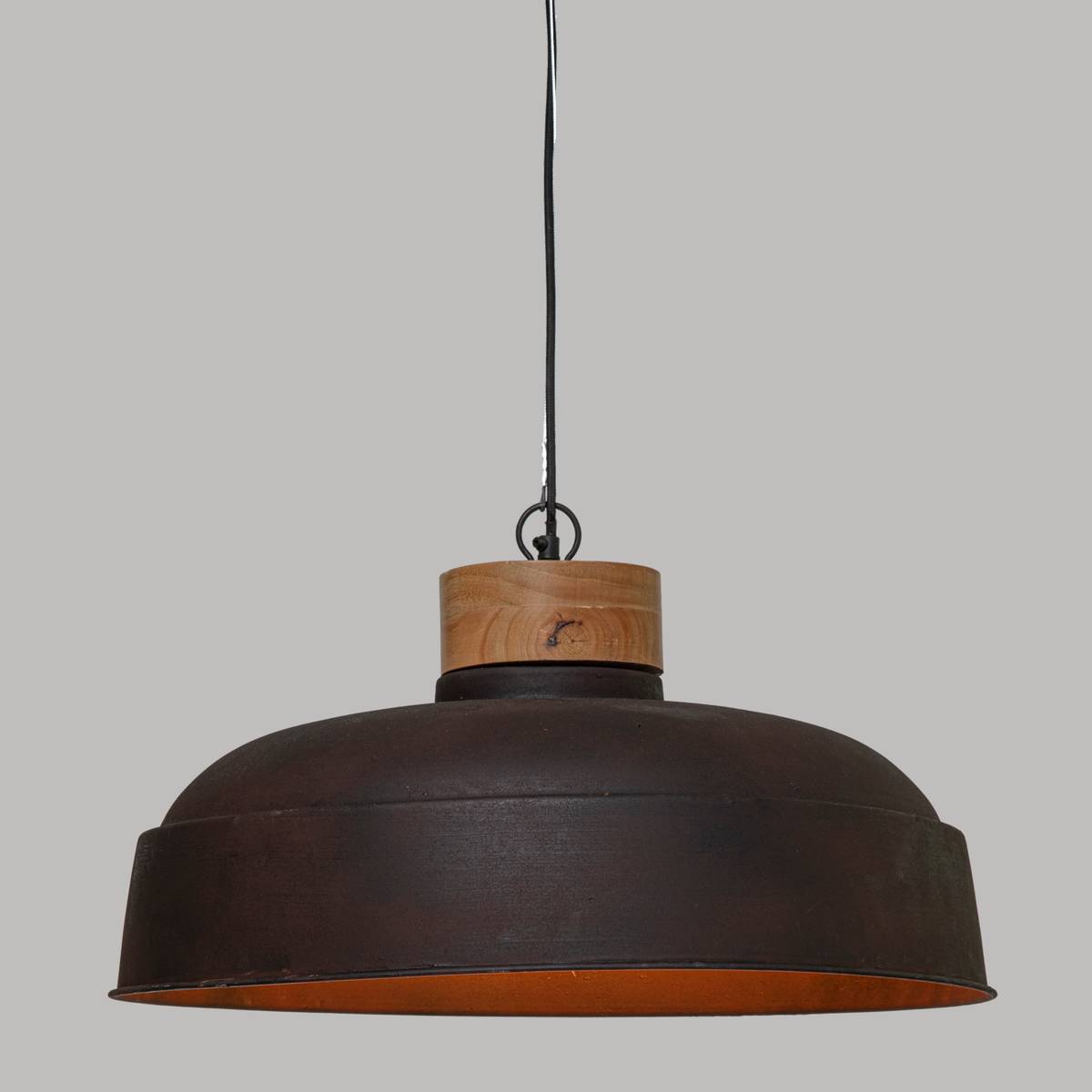 Suspension Prao diam. 57 cm métal et bois gris