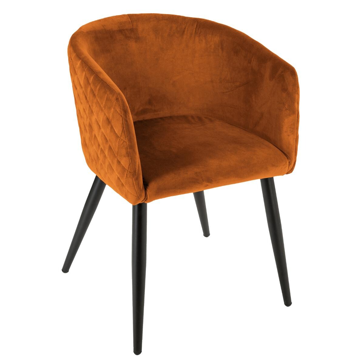 Fauteuil à dîner Marlo velours ambre