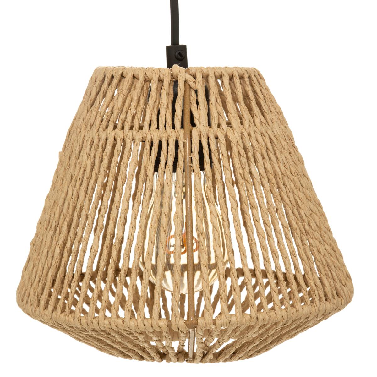Suspension 3 lampes Jily diam. 20 cm corde naturel