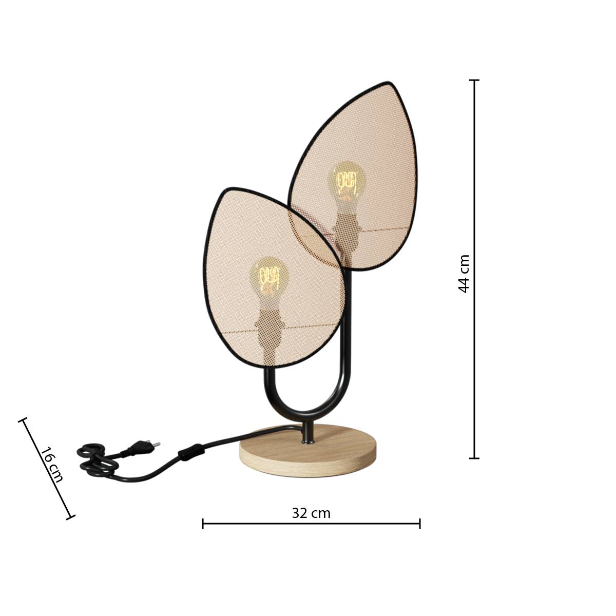 Lampe à poser Olme design haut 44 cm métal naturel