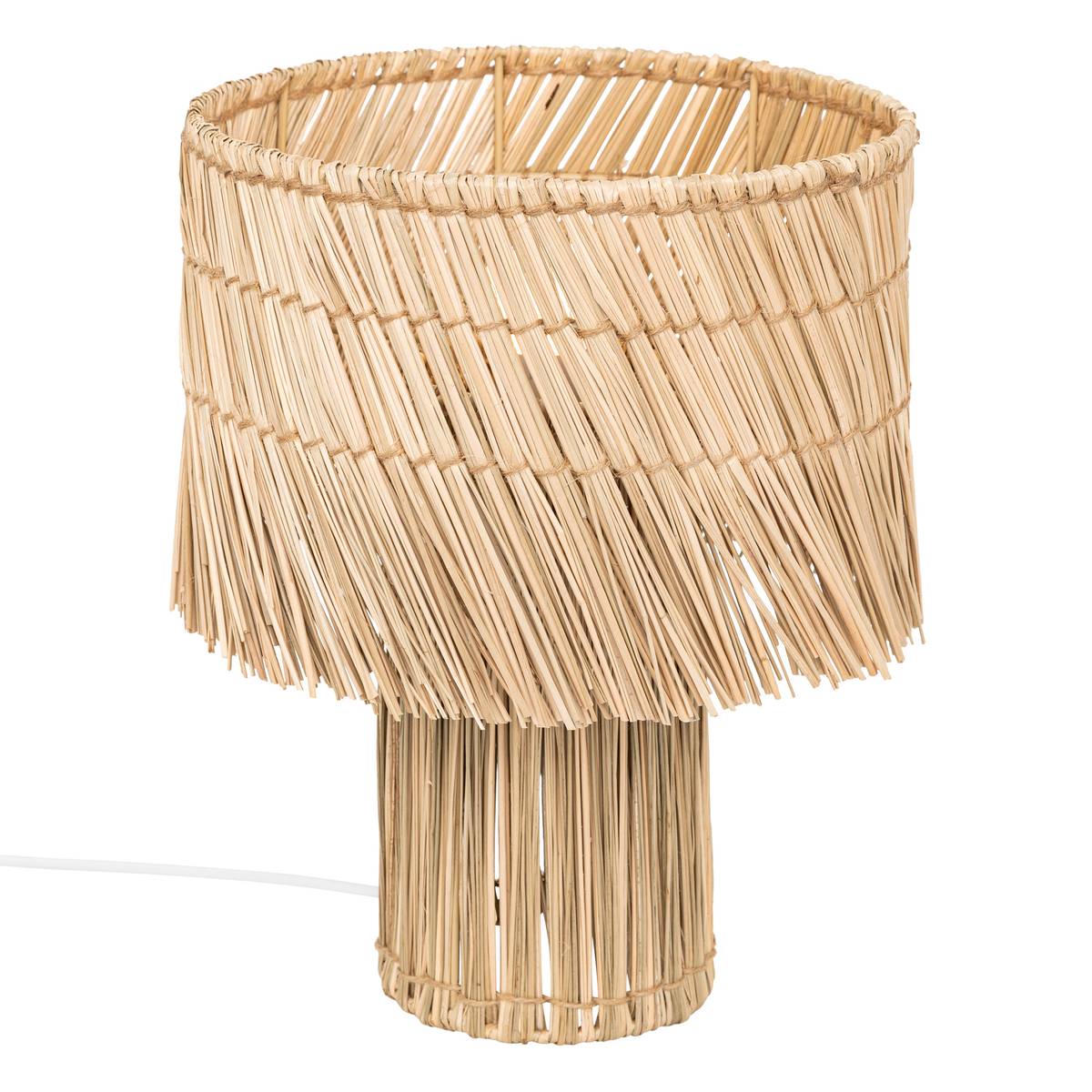 Lampe à poser Yoni haut. 34 cm roseau naturel