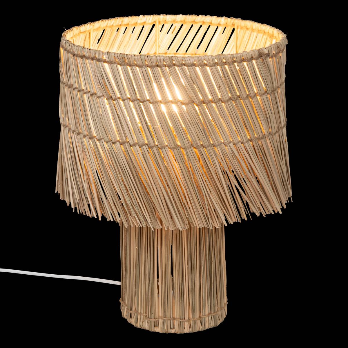 Lampe à poser Yoni haut. 34 cm roseau naturel