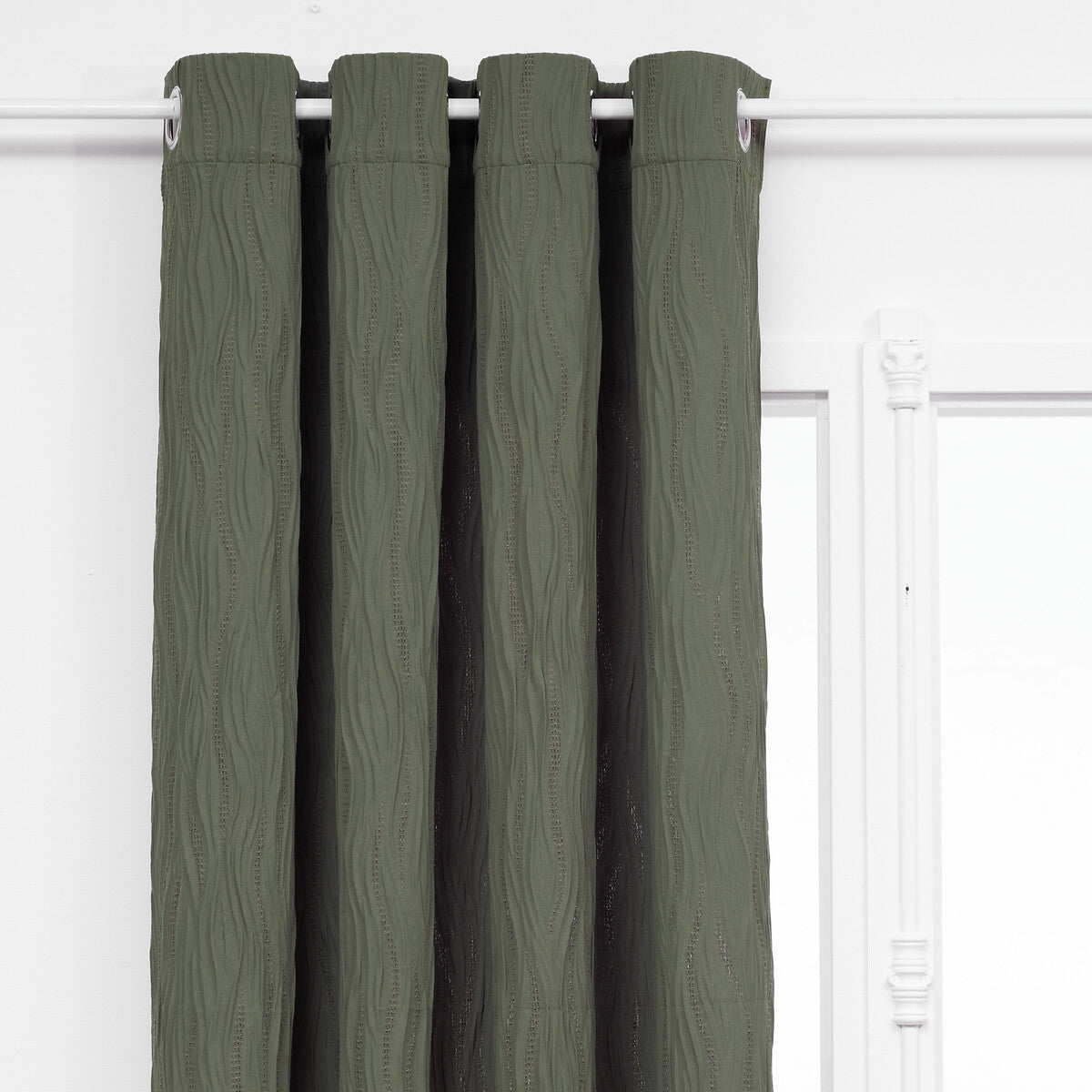 Rideau plissé Maëly 135 x 260 cm vert kaki
