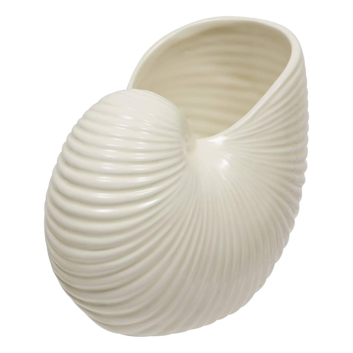 Vase coquillage Océania H. 18 cm céramique blanc