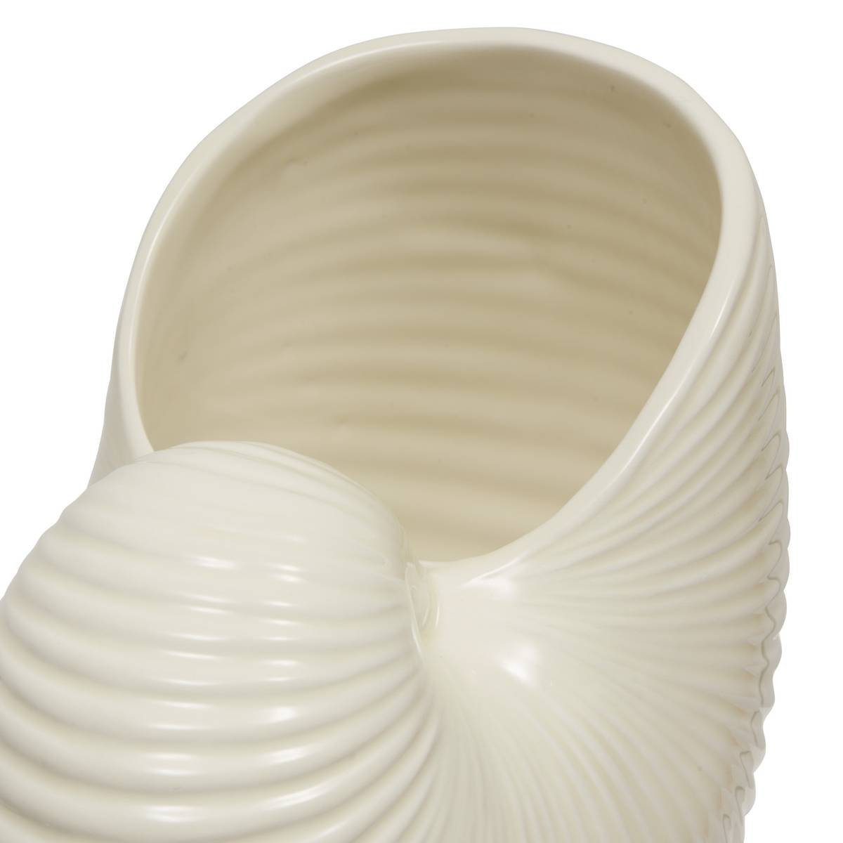 Vase coquillage Océania H. 18 cm céramique blanc