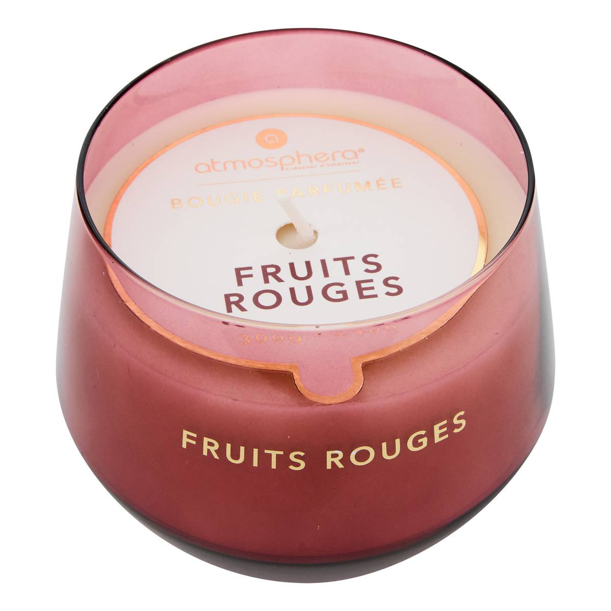 Bougie parfumée Glowy 440 g pot verre fruits rouges