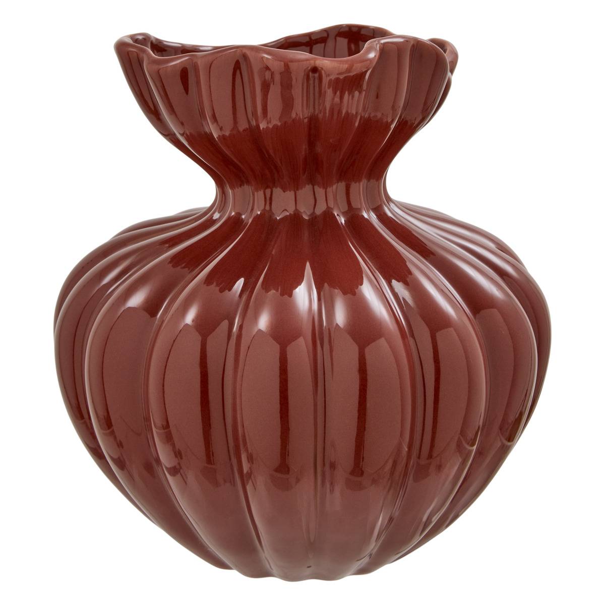 Vase Mona H. 23 cm céramique papillote assorti