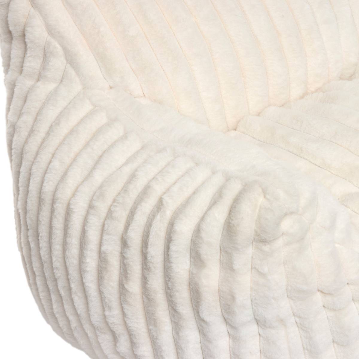 Canapé compressé mini Muzi L. 70 cm velours côtelé blanc