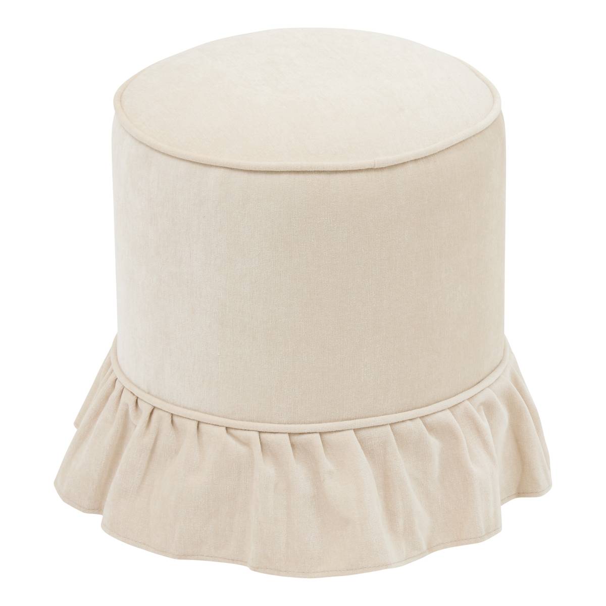 Pouf Fiora Ø 36 cm chenille ivoire