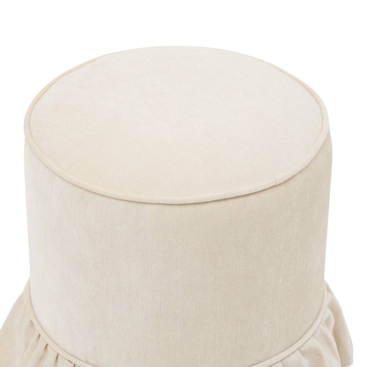 Pouf Fiora Ø 36 cm chenille ivoire