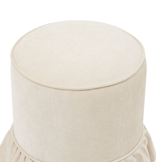 Pouf Fiora Ø 36 cm chenille ivoire
