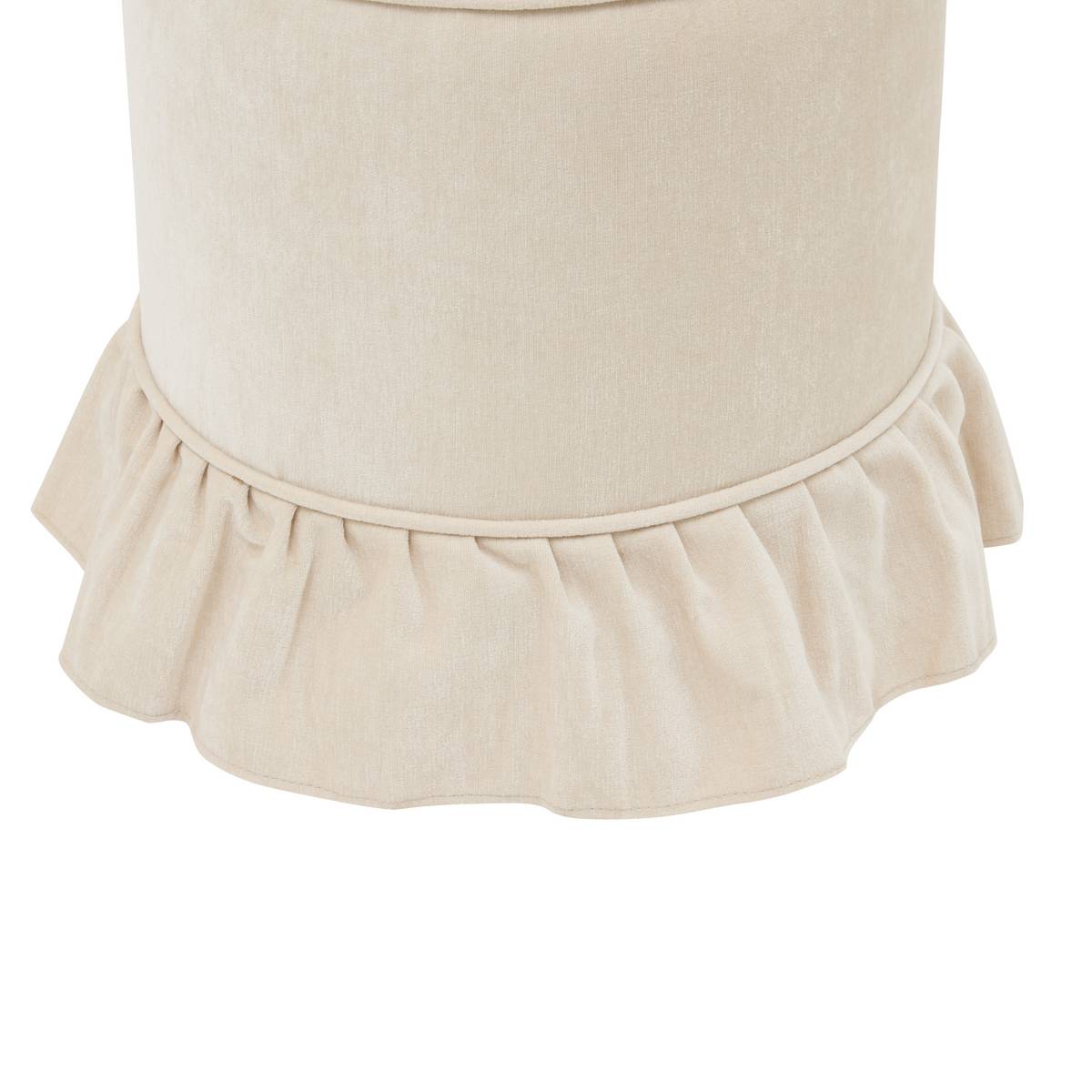 Pouf Fiora Ø 36 cm chenille ivoire