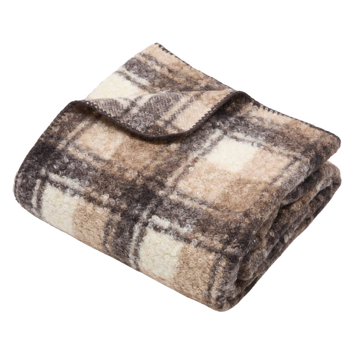 Plaid bouclette Automne 130 x 170 cm carreaux