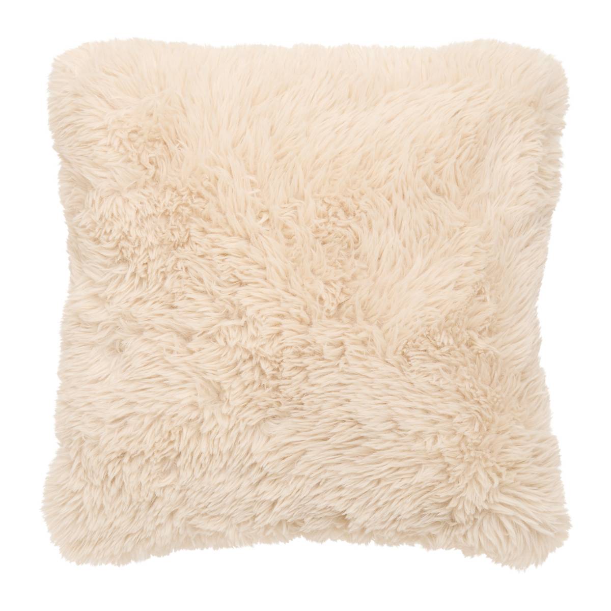 Coussin fourrure Duvia 40 x 40 cm beige lin