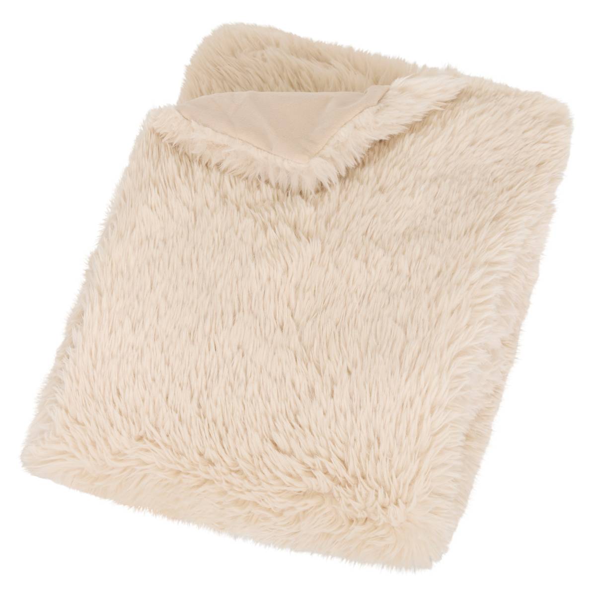 Plaid fourrure Duvia 120 x 150 cm beige lin