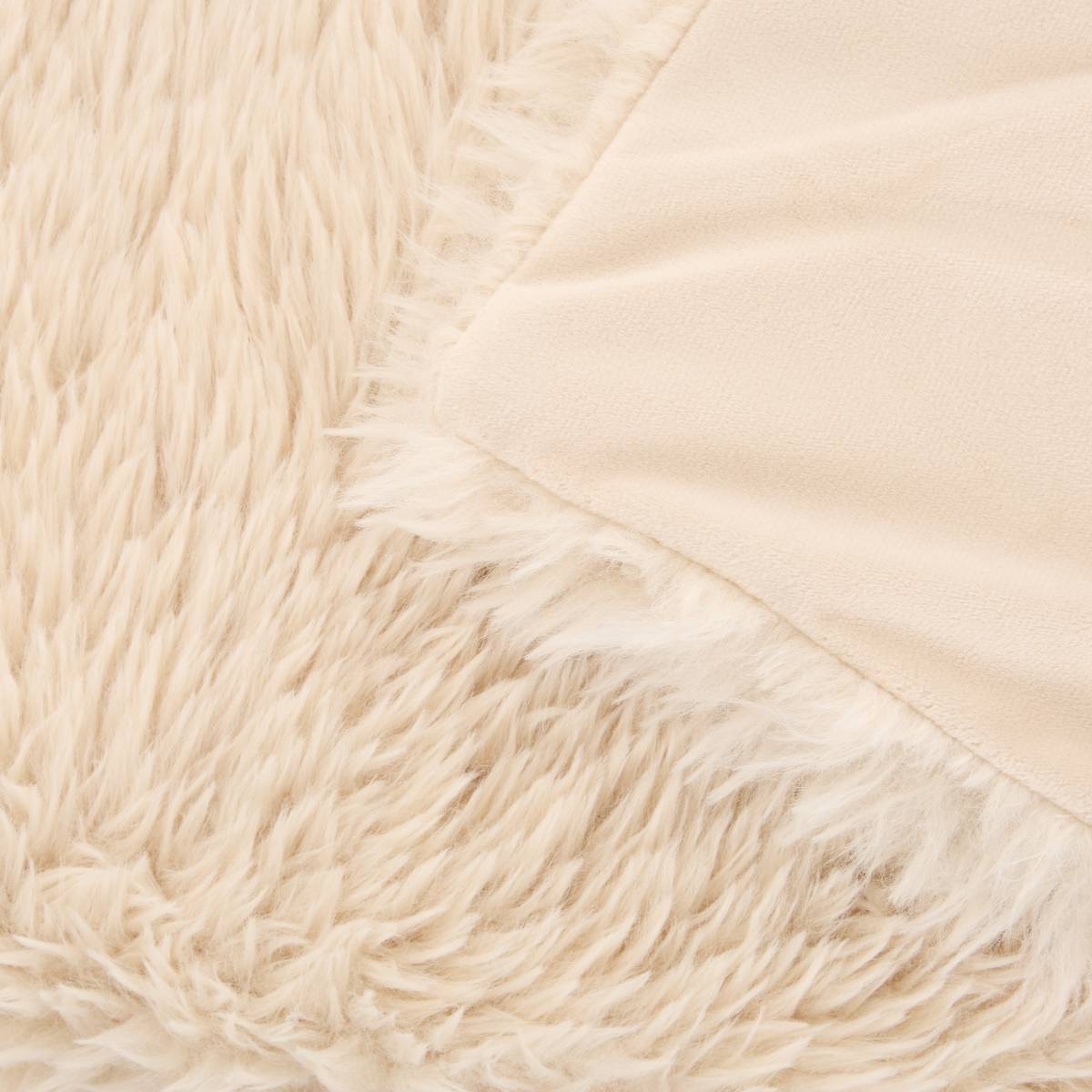 Plaid fourrure Duvia 120 x 150 cm beige lin