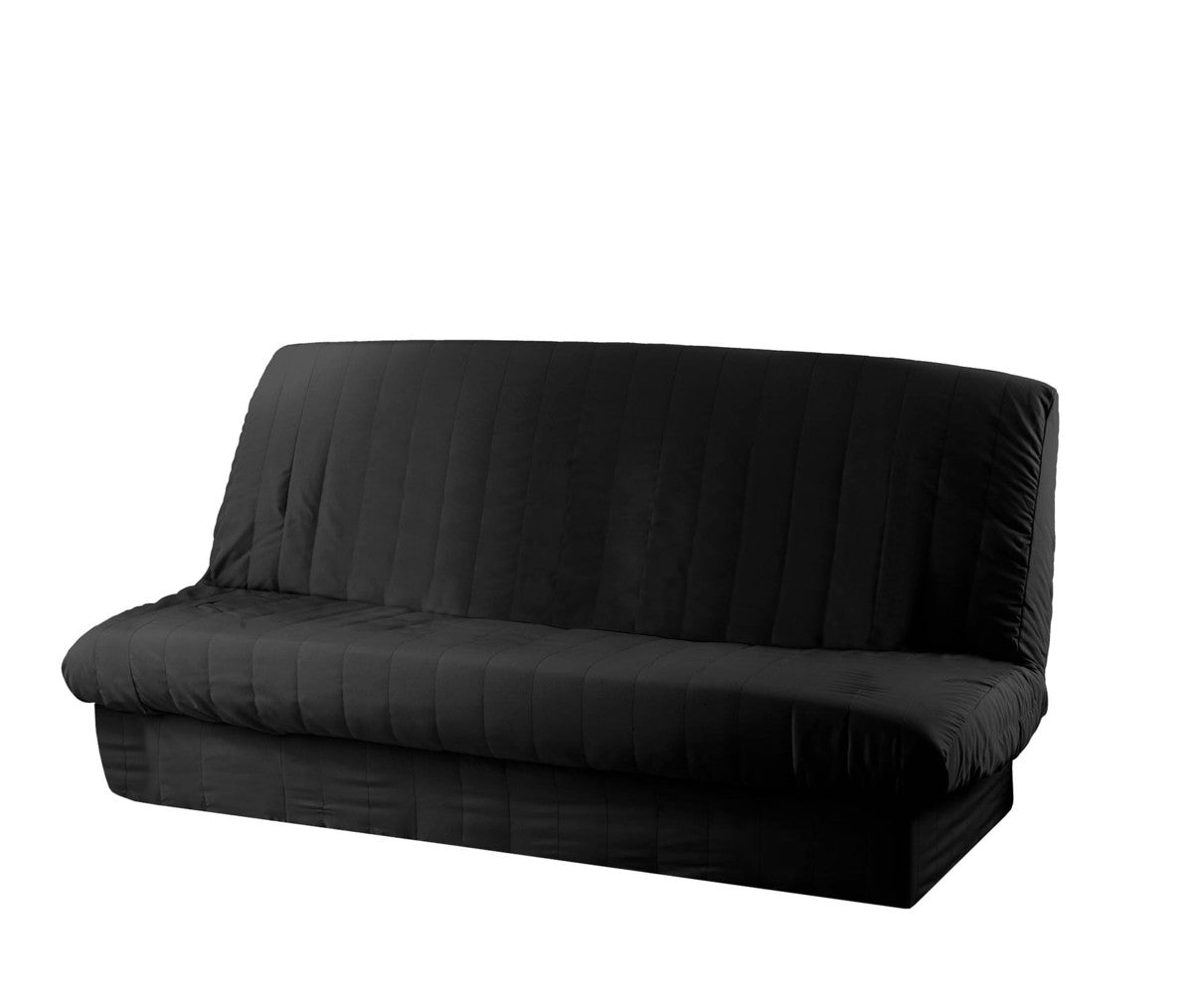 Housse de clic-clac matelassée 120 à 140 x 185 à 200 cm polyester uni Essentiel noir