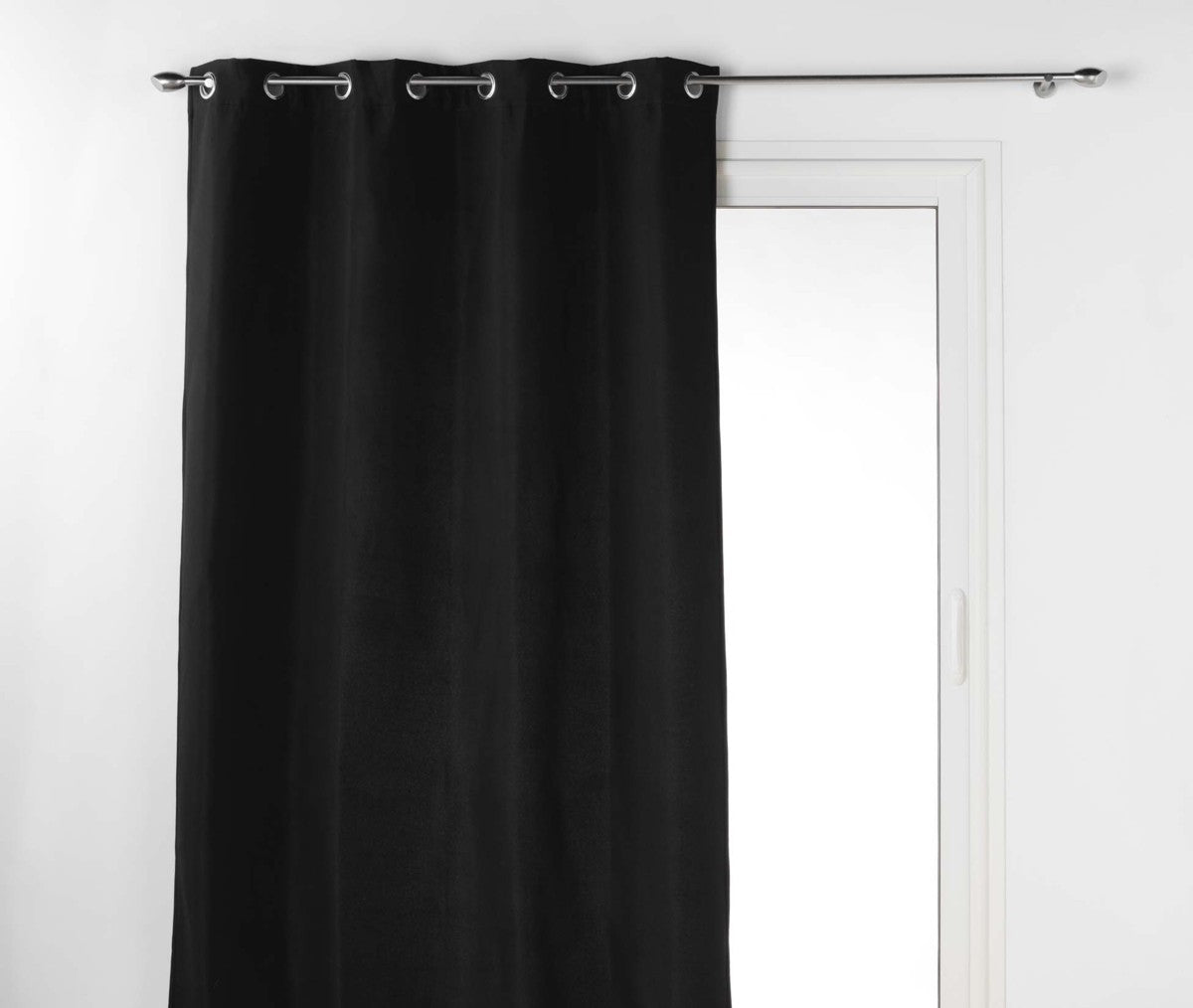 Rideau à œillets 135 x 260 cm isolant microfibre Micropolar noir