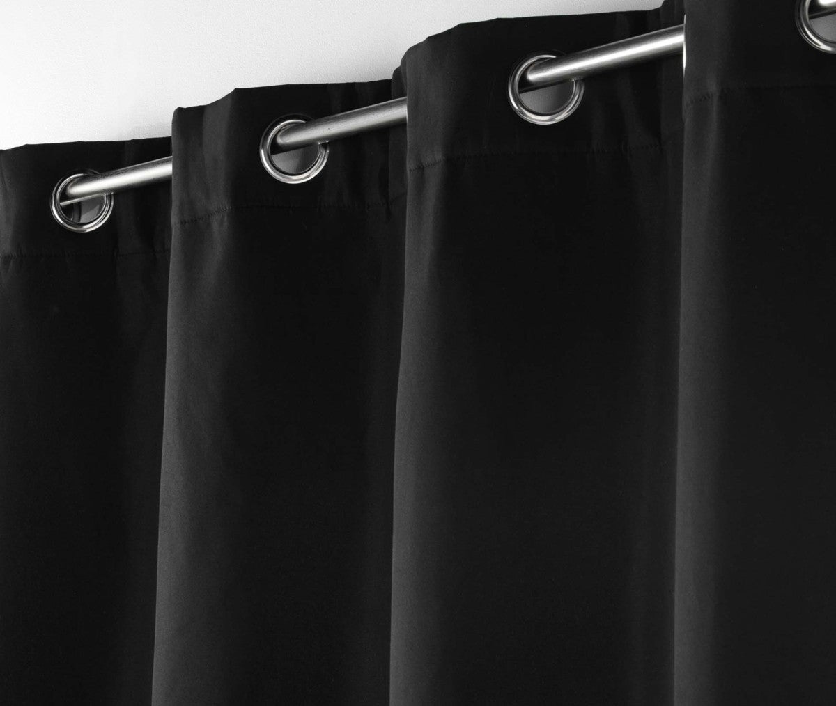Rideau à œillets 135 x 260 cm isolant microfibre Micropolar noir