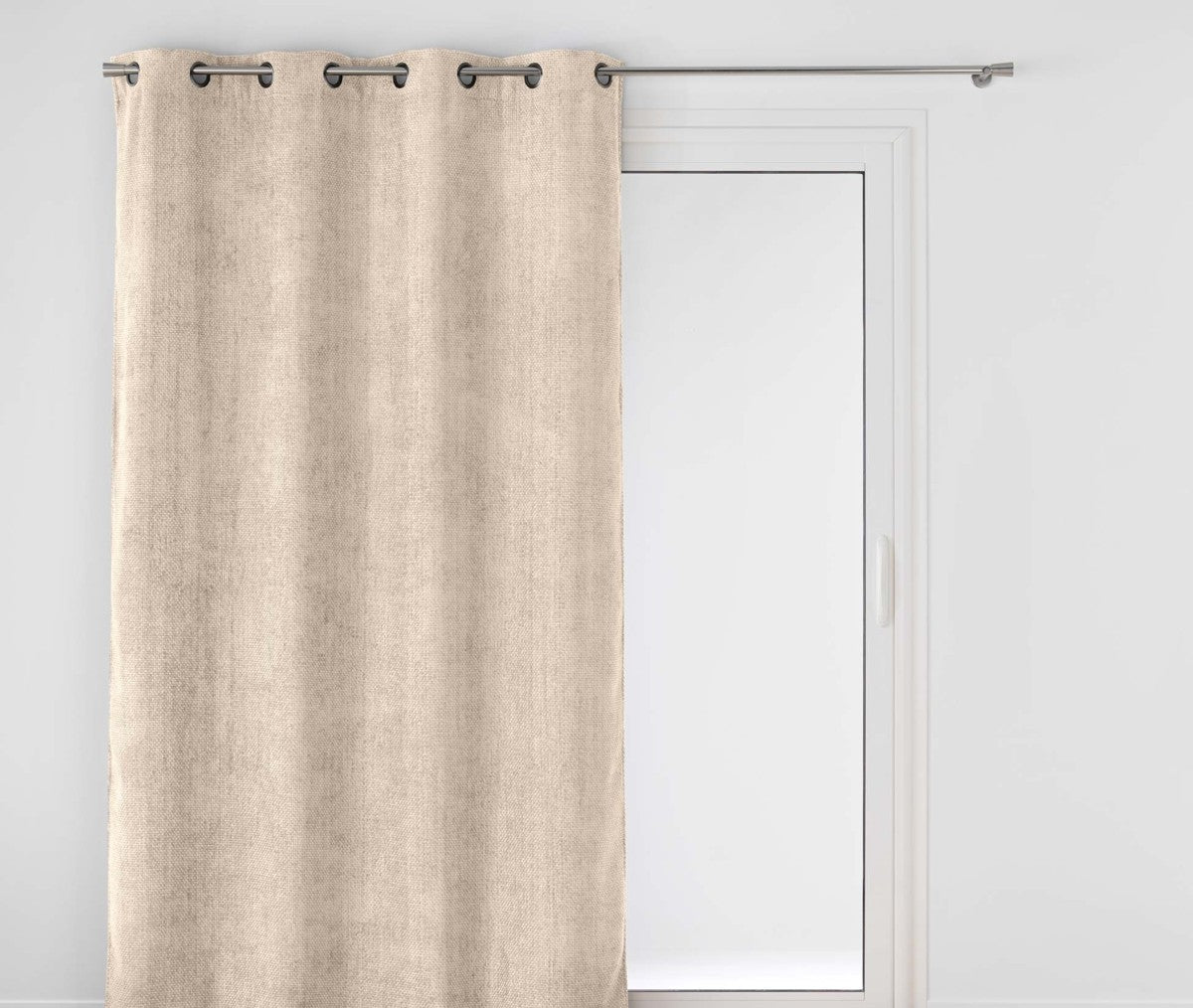 Rideau à œillets 140 x 260 cm velours chenille Leo naturel