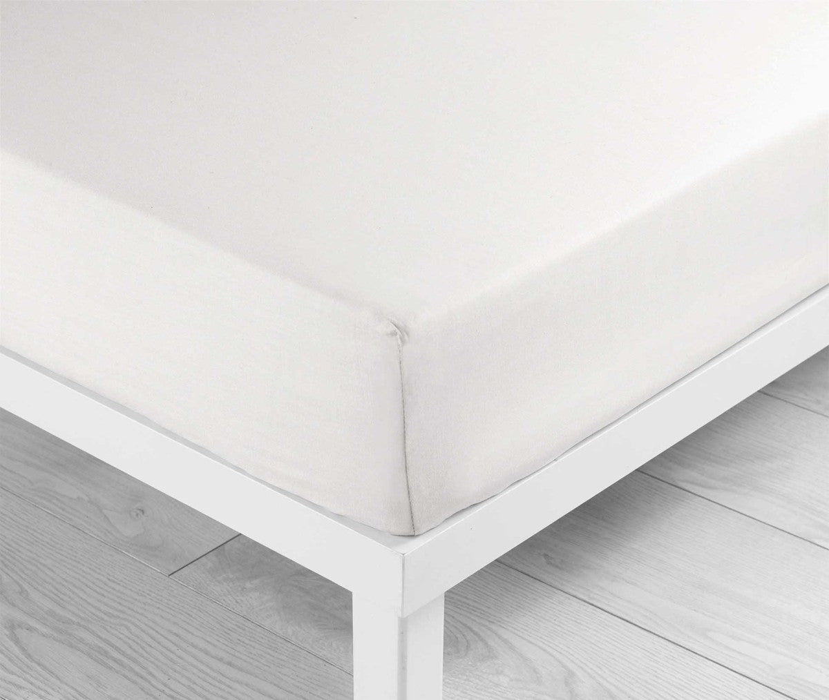 Drap housse 2 personnes 140 x 190 cm uni 57 fils Lina blanc