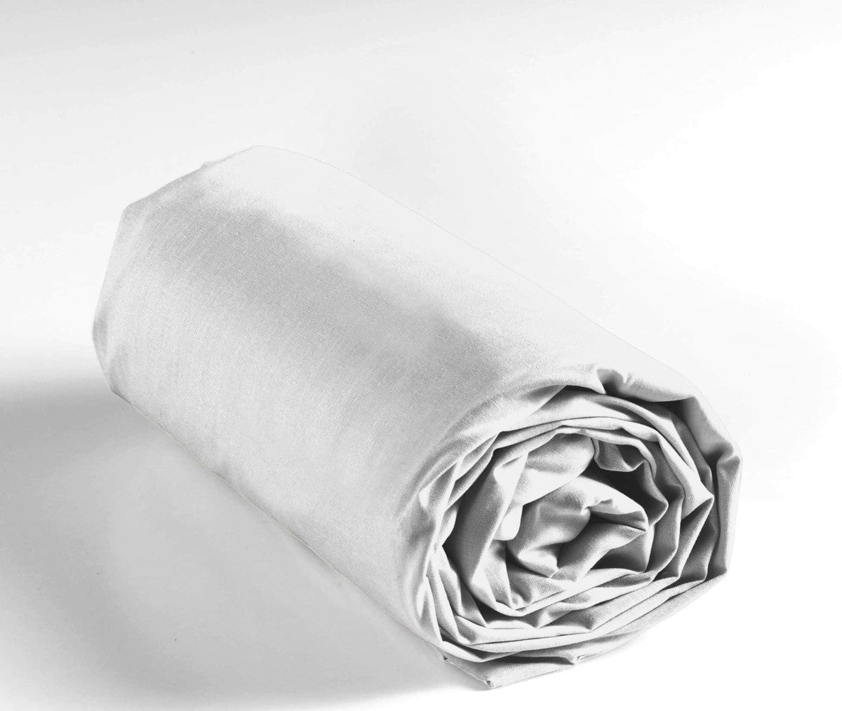 Drap housse 2 personnes 140 x 190 cm uni 57 fils Lina blanc
