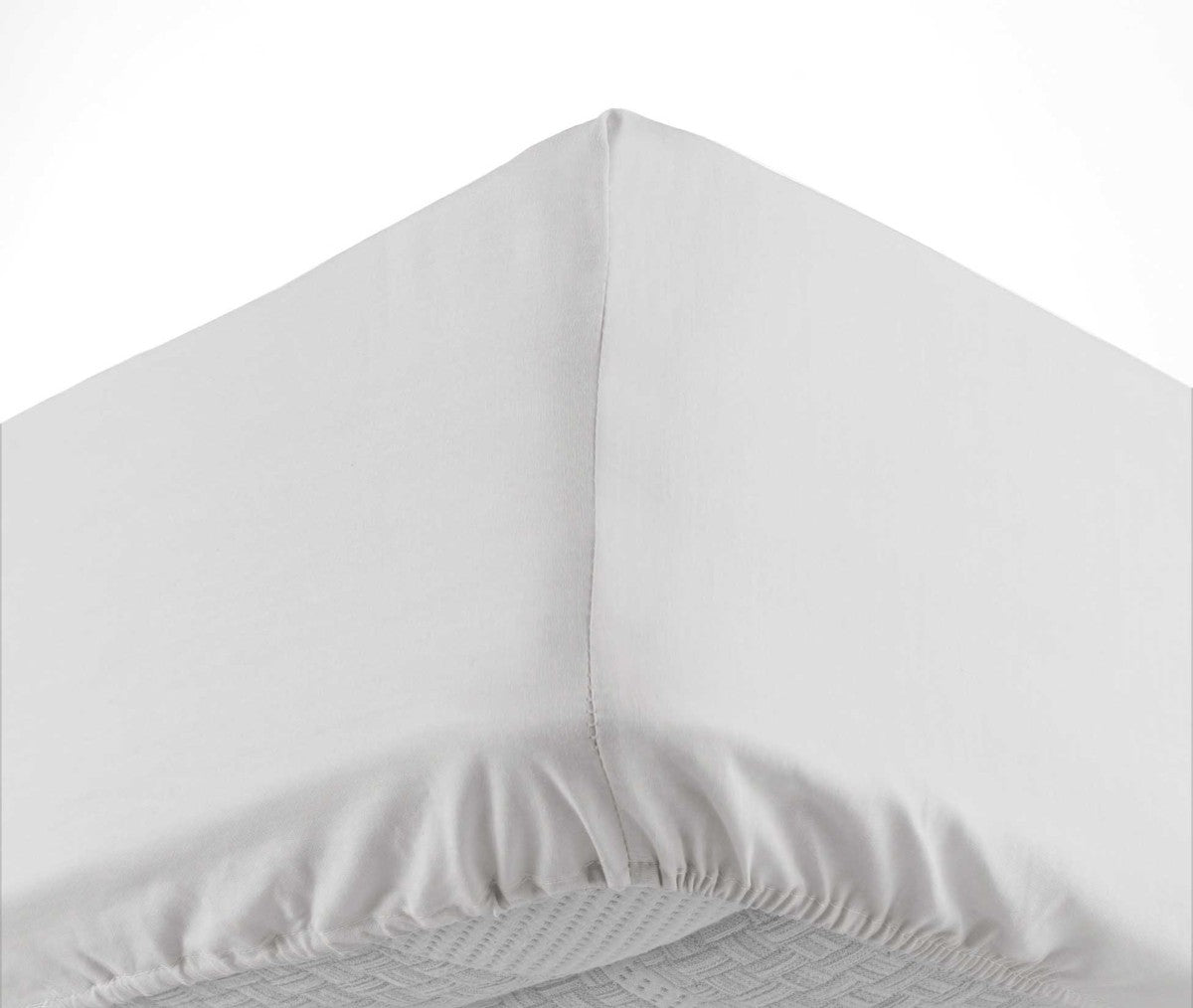 Drap housse 2 personnes 140 x 190 cm uni 57 fils Lina blanc
