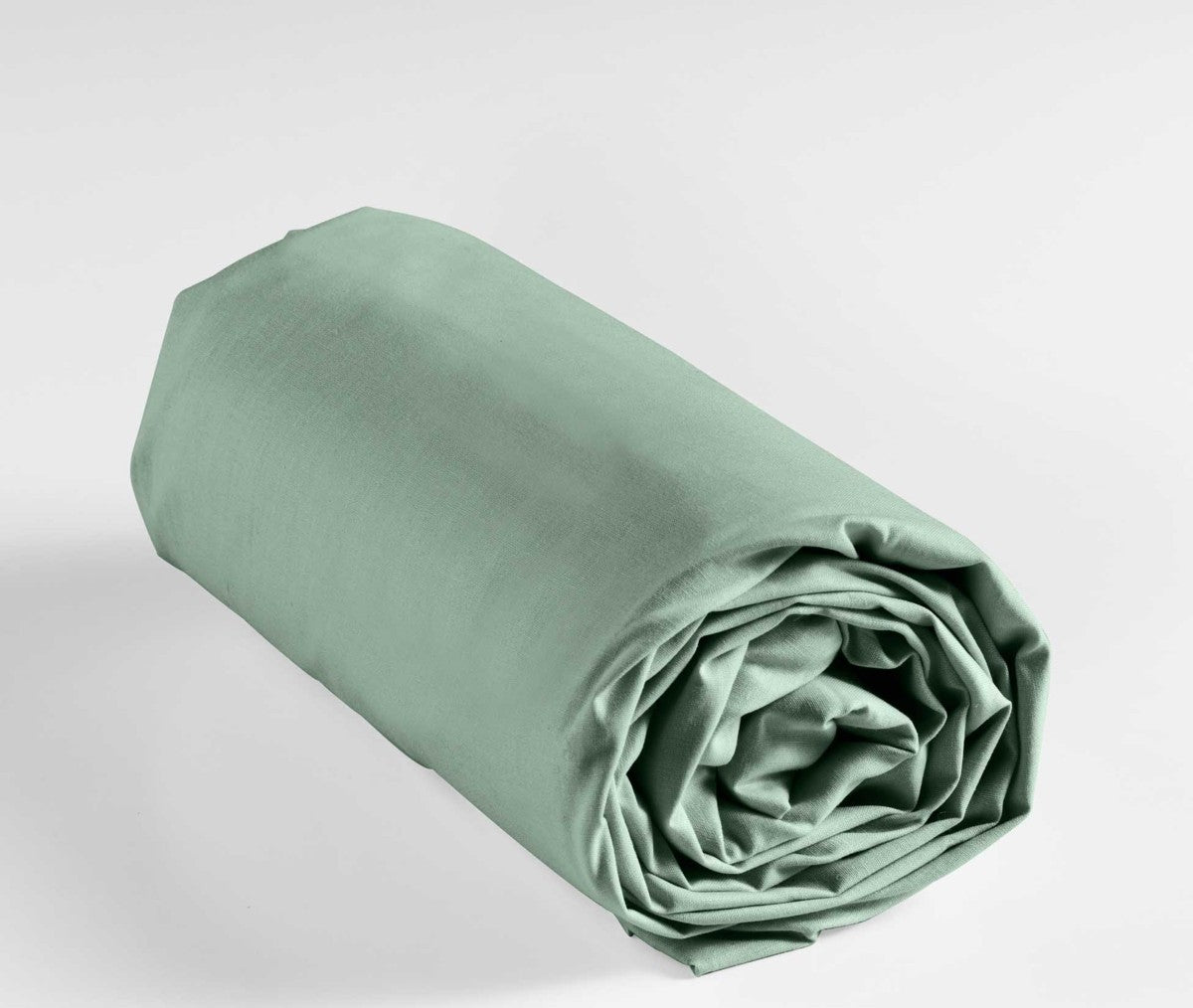 Drap housse 2 personnes 160 x 200 cm uni 57 fils Lina sauge