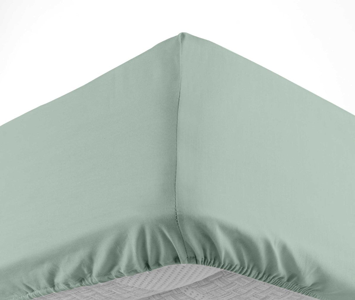 Drap housse 2 personnes 160 x 200 cm uni 57 fils Lina sauge