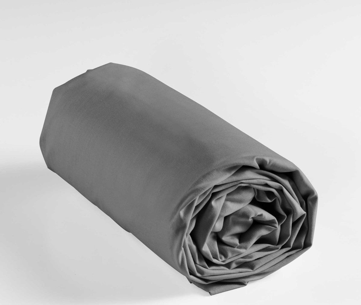 Drap housse 2 personnes 180 x 200 cm uni 57 fils Lina anthracite