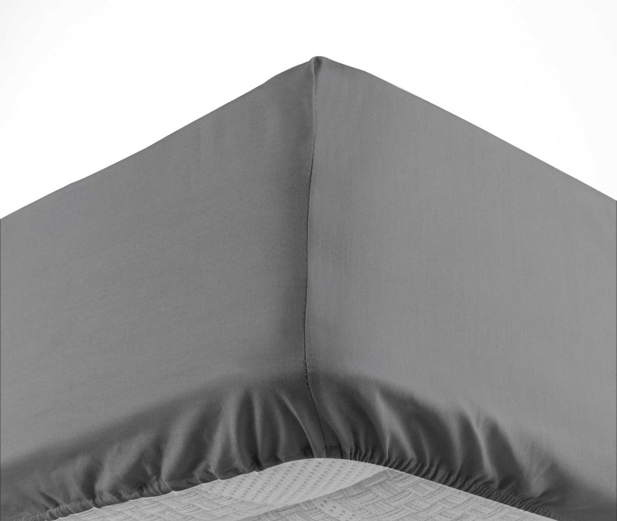 Drap housse 2 personnes 140 x 200 cm uni 57 fils Lina anthracite