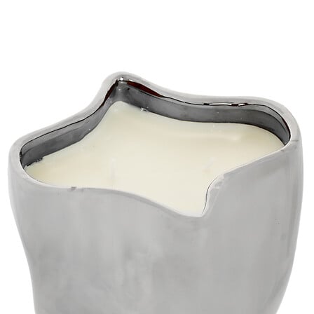 Bougie décorative en métal effet miroir