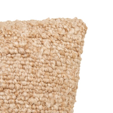 Coussin Volna 45 x 45 cm polyester effet laine camel