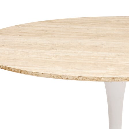 Table à dîner diam 102 cm MDF effet travertin
